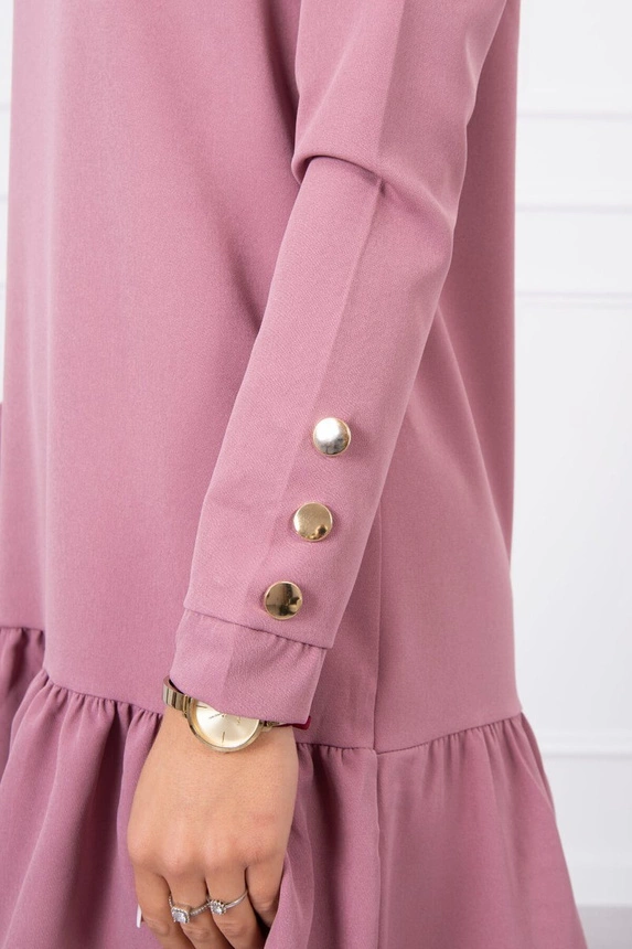 Dress with a flounce dark pink