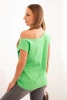 Women's blouse with an exposed shoulder green