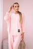 Cotton sweatshirt pants set powder pink