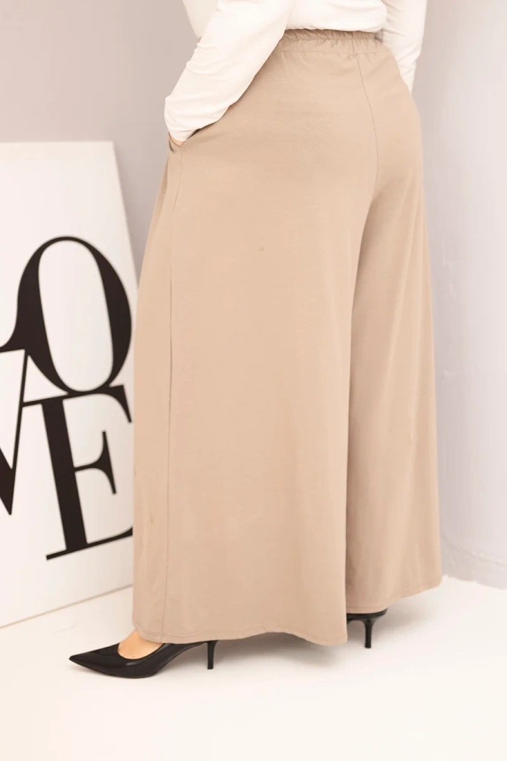 Dámske bavlnené nohavice Plus Size s širokými nohavicami a voľným strihom fango