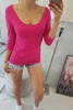 Bluse Rundhalsausschnitt fuchsia