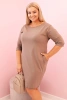 Sukienka damska Plus Size z bawełną o prostym kroju i rękawem 3/4 fango