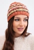 Women's wool winter hat with decorative crystals K399 black
