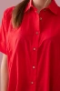 Short-sleeved cotton shirt red
