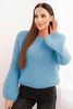 Women's mohair sweater with puff sleeves denim