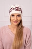 Women's cap Otylia K387 ecru+burgundy