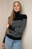 Striped turtleneck sweaterter black 