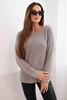 Women's sweater made of soft knit with a round neckline brown