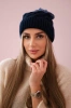 Cap with fleece Ilona K218 jeans+navy blue