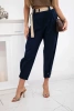 Summer Punto trousers with leg closure navy blue