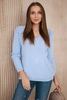 V-Ausschnitt-Pullover blau