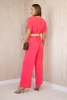 Overalls with a decorative belt at the waist Pink Neon
