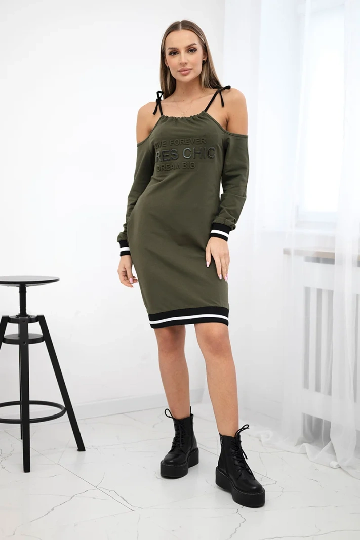 Dress Tres Chic khaki