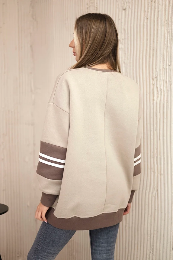 Bluza ocieplana Malibu ciemno beżowy+mocca