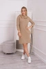 Kleid mit Kapuze und Taschen camel