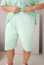 Women's Plus Size cotton set with blouse and shorts mint