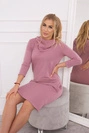 Kleid mit Kapuze und Taschen dunkelrosa