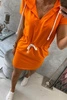 Tied dress with hood orange