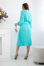 Dress tied with a pleated hem mint