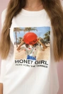 Šaty s potlačou Honey girl ecru