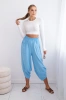 Trousers with wide leg and pockets blue