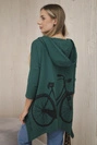 Mikina s potlačou na bicykli zelená