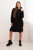Women's cotton hoodie dress insulated black