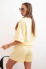 Damen-Butterset mit einer kurzärmeligen Bluse und Shorts mit Gummizug gelb