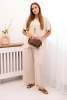 Damen-Set mit lockerer Bluse und weiter Hose beige