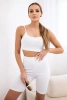 Set with high-waisted pants white