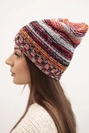 Hat with fleece Krystyna K207 red+black