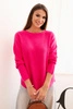 Damenpullover aus Viskose mit langen Ärmeln und Rundhalsausschnitt fuchsia