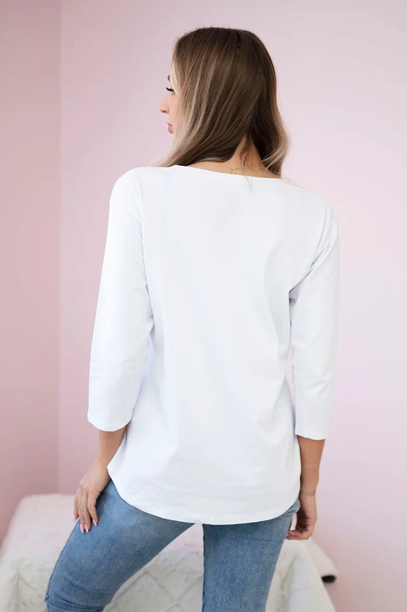 Star Style bedruckte Bluse weiß