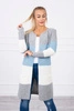 Sweater Cardigan in the straps gray+azure