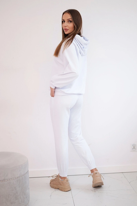 Sweatshirt set with a hood white