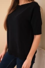 Damenpullover aus Viskose mit kurzen Ärmeln schwarz