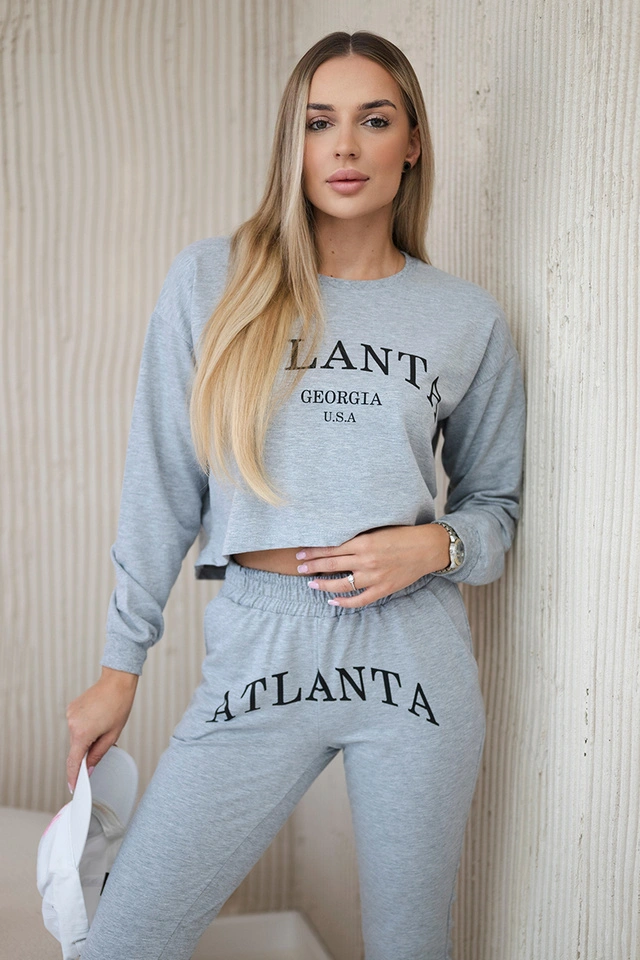 Atlanta grau bedrucktes Set