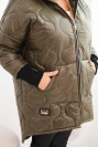 Dámska zimná bunda Plus Size prešívaná s kapucňou khaki