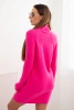 Women's dress made of viscose knit with a wide collar pink