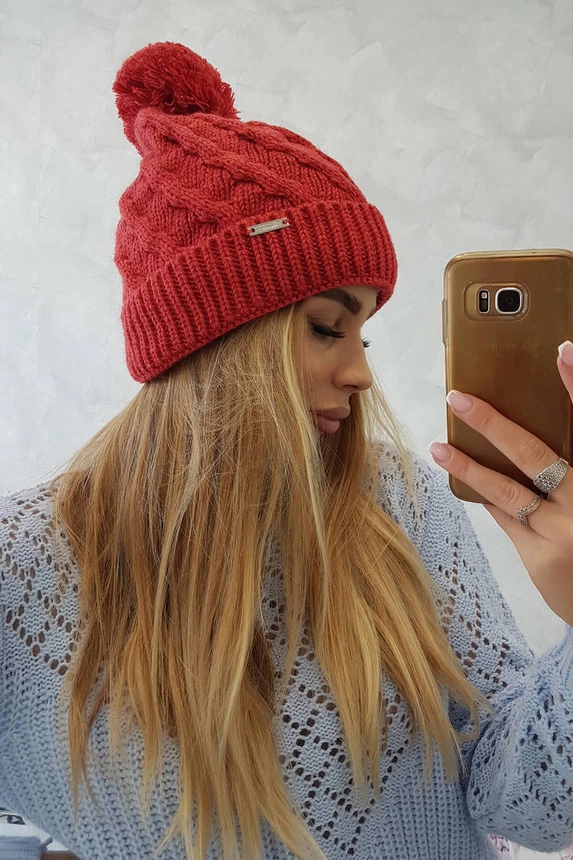 Cap with fleece Wanda K281 red