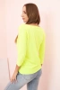 Women's blouse with a boat neckline yellow neon