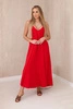 Muslin dress with straps red
