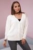 Buttoned sweater with wide sleeves ecru