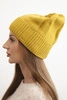 Women's winter hat made of wool with a classic ribbed knit K444 mustard