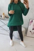 Warm-up Sweatshirt mit langem Rücken und Kapuze dunkelgrün
