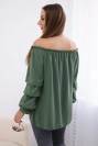 Spanish blouse with decorative sleeves khaki