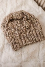 Cap with fleece Roksana K209 dark beige