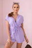 Short jumpsuit tied at the waist light purple