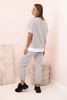Women's butter set with short sleeves and pants grey 