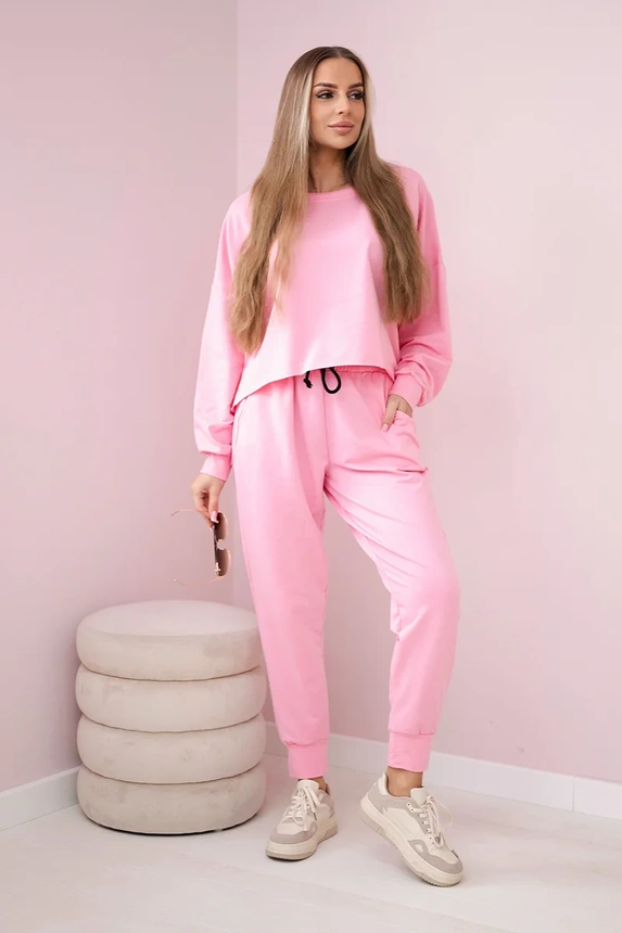 Set 2-piece sweatshirt + pants light pink